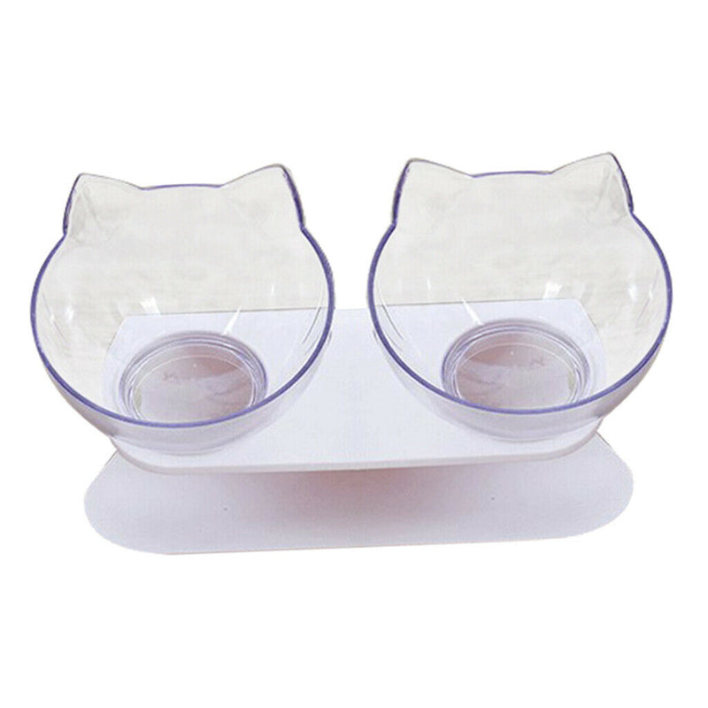 Cat Elevated Bowls Raised Feeder For Small Animals Cats Hamster Double Bowls