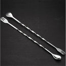 Stainless Steel Cocktail Bar Spoons Spiral Pattern Drink Mixer Shaker Spoon FT