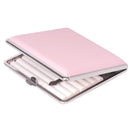 Pink Leather Cigarette Case Stainless Steel Cigarette Box Smoking Case Pro HOT