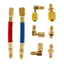 Adjustable R134A Adapter Fittings Quick Coupler High Low AC Air Conditioning