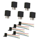 5Pcs Car Truck Auto DC 12V 20A 30A SPDT T Relay Relays 5 Pin 5P & Socket 5 Wire