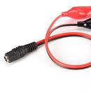 DC 5.5mm x 2.1mm DC Female/Male Jack Connectors to 2 Alligators Clip Power Ca.ES