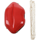 Women Red Lips Clutch Bag Ladies Pu Leather Chain Shoulder Bag Bolsa