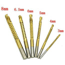 6 x HSS Titanium Coated Drill Bit Tool Set Woodworking Tools 3-8mm Cutting M9N1