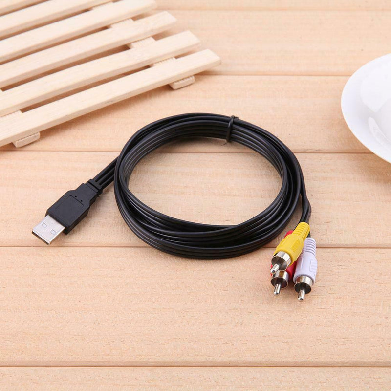 New 1.5M 5ft USB Male A to 3 RCA AV A/V TV Adapter Cord Cable Audio AV Cabl