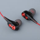 Dual Coil 3.5mm Wired In Ear Headsets Volume Control For Heavy Bass