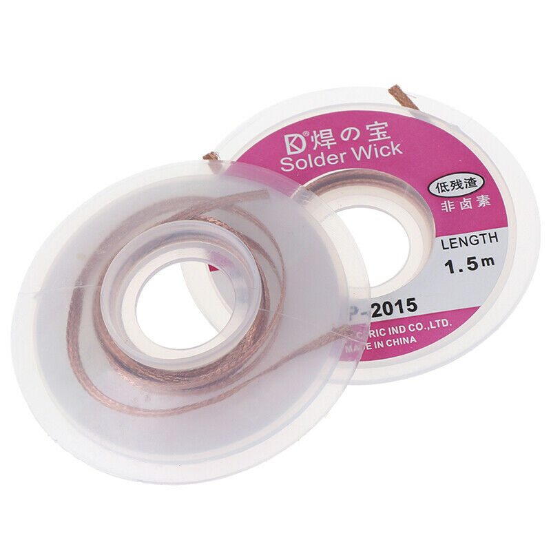 2Pcs Solder Wick Remover Desoldering Braid Wire Sucker Cable Fluxed F Tw