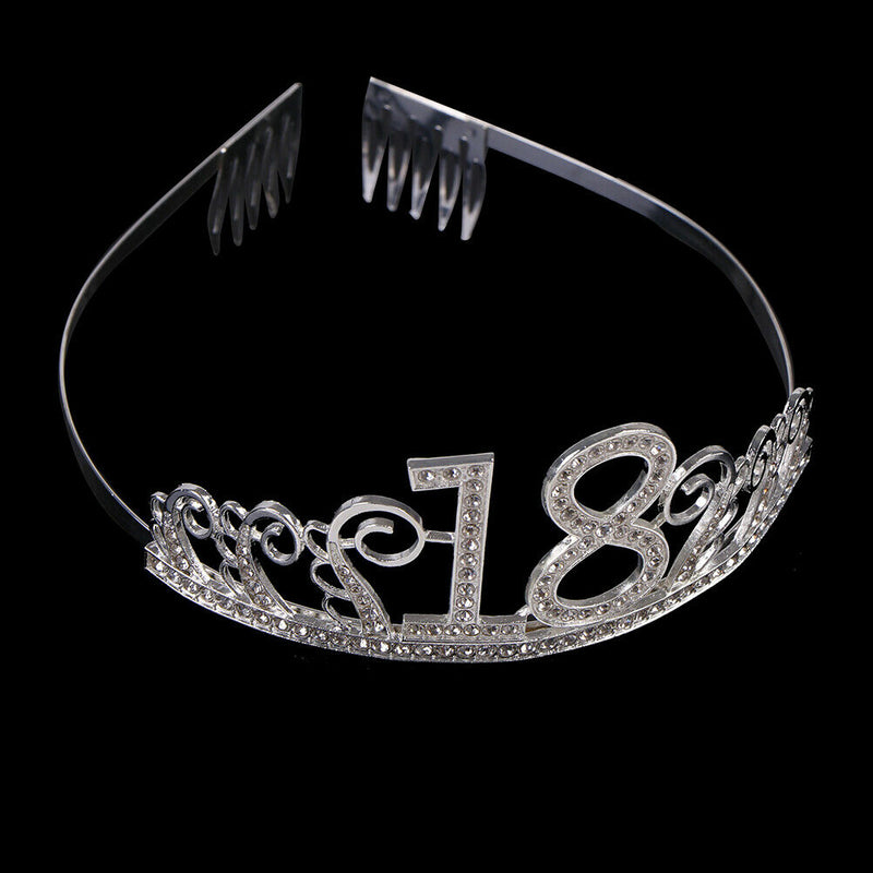 18Years Old Birthday Crown Crystal Hairband Girl Tiara Princess Head Accesso Kw