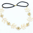 Women  Lady Metallic Leaf Flower Elastic Hair Band Headband Headwear  Z