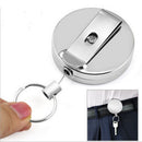 1 Pc Full Metal Keychain Stainless Steel Retractable Key Recoil Pull Chain FT