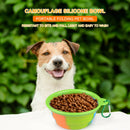 Dog Silicone Bowl Folding Outdoor Portable Pet Food Feeder Dish (Green) A
