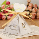 50Pcs/Set Romantic Triangular Candy Box Wedding Favors Party Supplies Paper