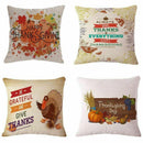 Happy Thanksgiving Pillow Covers 18 x 18 inch Cotton Linen Home Thanksgivin