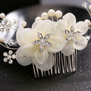 Romantic Wedding Hair Accessories For Bride Elegant Flower Plant With Rhine K3W9