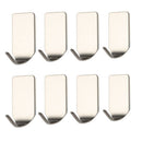 8 pieces Stainless Steel Self-adhesive Sticky Hooks Wall Storage Hanger