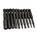 10x/Set Hex Magnetic Head Allen Wrench Drill Bits 1/4" Shank Screwdriver Se Y9B4