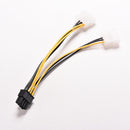 16cm 8 Pin PCI Express Male To Dual LP4 4Pin Molex IDE Power Cable Adapter  ES