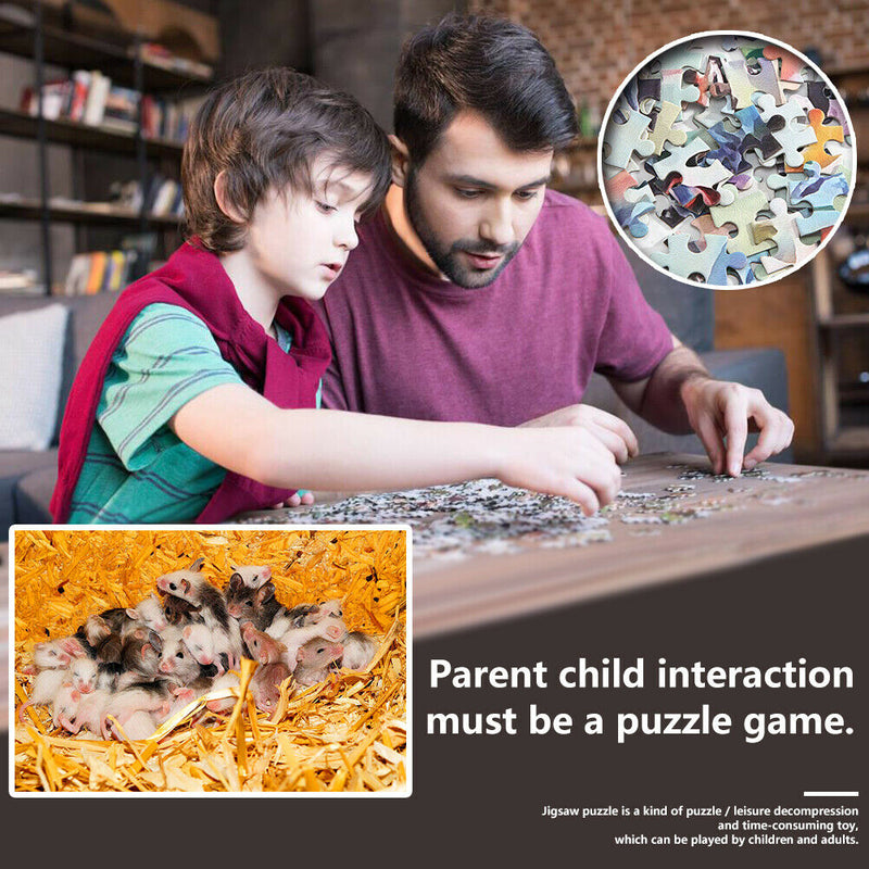 1000pcs DIY Rat Nest Jigsaw Puzzle Children Adults Toys Animals Art Picture