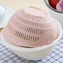 Multi-Functional Drain Basket Plastic Double Layer Vegetable Washing Basket P6G3