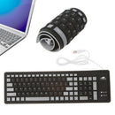 Foldable Keyboard Waterproof USB Wired Keyboard 103 Key Silicone Soft Keybo