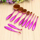 10Pcs Makeup Brushes Tool Powder Foundation Toothbrush Brush Purple