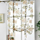 Cute Peony Floral Tie-up Roman Window Curtain Sheer Balcony Cafe Kitchen