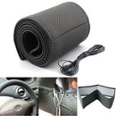5PCS Faux Leather DIY Car Steering Wheel Cover With Needle Thread Anti-Slip Hot
