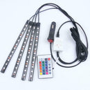 12V Car Interior RGB LED Strip Lights Foot Atmosphere RC Light Control Remo H8W7