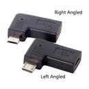 USB-C Type-C Female to Micro-USB 2.0 5Pin Male Data Adapter 90 Degree Left  T7N3