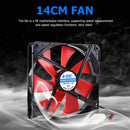 140mm 4 Pin Speed Adjustable Silent PC Case Cooling Fan Desktop CPU Cooler Fan