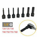 7 Pcs Impact Socket Bits 3/8 Inch Driver Metric Star Torx Hex Spline Ratche I6Q8