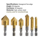 23-Pack Woodworking Chamfer Drilling Tool Countersink Drill Bits Wood Plug