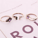 9x/set  Lady Rhinestone Rings Water Drop Hollow Carved Women Rings Bohemian Hot!