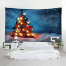 Christmas Tree Snowy Sky Wall Art Hanging Tapestry Dorm Bedspread Decor C
