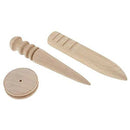 Multi-Size Wood Edge Slicker Burnisher Set + Hand Leather Edge Skiving Tool