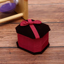 Trendy Octagonal Shaped Ring Box Red Storage Box Jewelry Box Display Box Gift