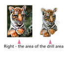 Tiger Round Drill 5D Diamond Embroidery Painting Cross Stitch Kit for Adults