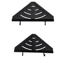 Wall Mounted Matt Black 2 Tier Shower Caddy Bathroom Corner Shelf Rack Show