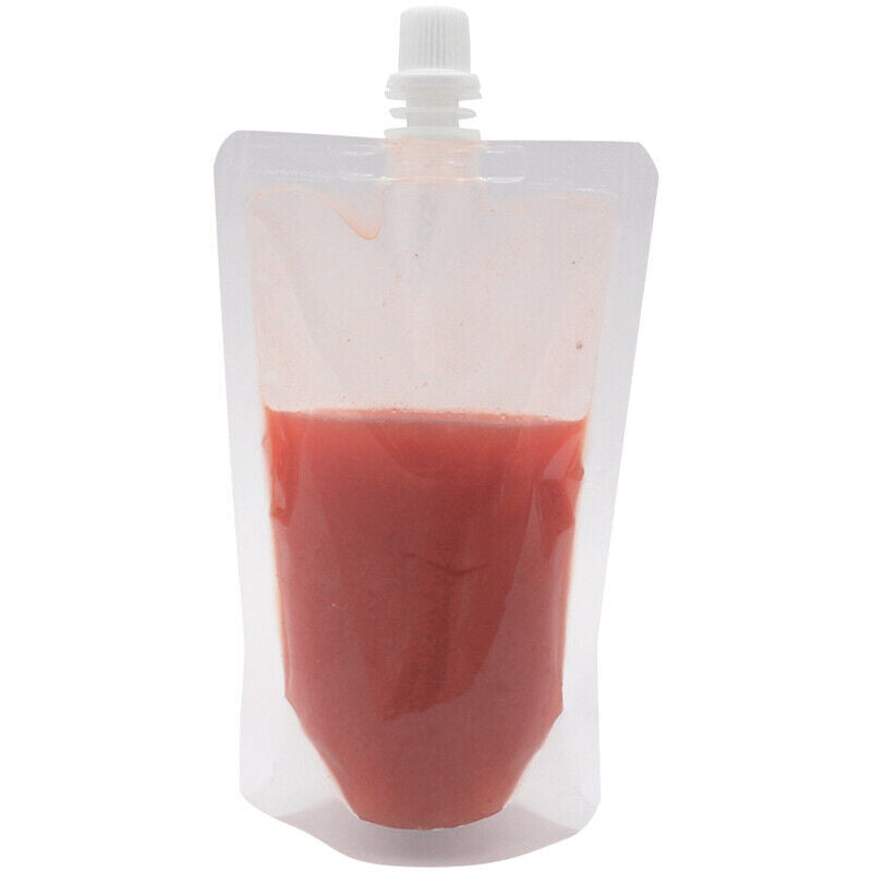 100Pcs Vertical Bag Beverage Nozzle Storage Bag Beverage Drink Liquid Juice G4K3