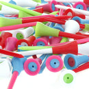 83mm Plastic & Rubber Cushion Top Golf Tees 100 PACK Wholesale Bulk Colorful