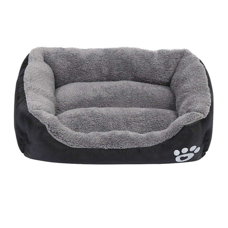 Pet Sofa Dog Bed Doghouse Warm Sleeping Cushion for Pet Supplies (Black L) A