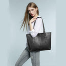 Solid Color Shoulder Handbags Women PU Leather Top-handle Bags Large Totes