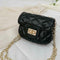 Girls PU Geometry Diamond Kids Messenger Shoulder Bags Small Bags (Black)