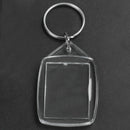 50x Clear Acrylic Plastic Blank Keyrings Insert Passport Photo Keychain Key