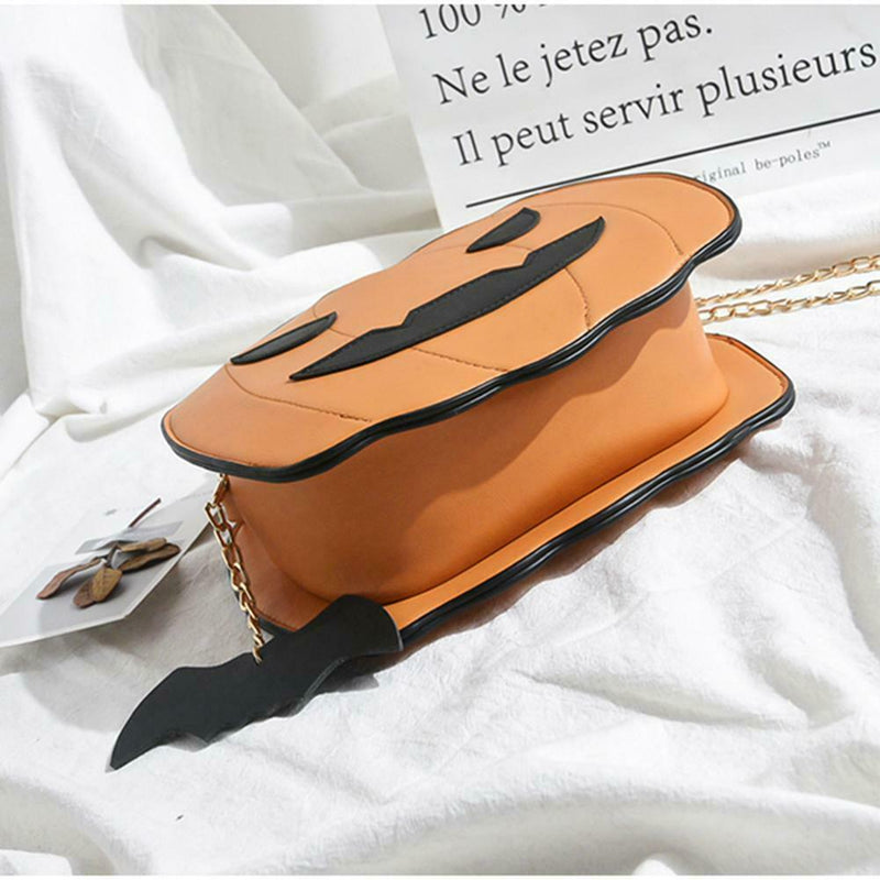 Cartoon Cute Pumpkin PU Leather Women Chain Shoulder Crossbody Bag (Yellow) SN9F