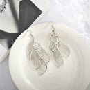 Women's National Retro Earrings Hollow Multi-layer Leaf Earrings C2H9 Y6E0