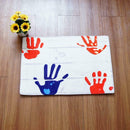 Handprint Flannel Non Slip Carpet Door Floor Mat Kitchen Bathroom Rug