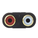 2x RCA Phono Female to 1x 3.5mm Male Jack Audio Adapter