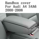 Gray Leather Armrest Center Console Lid Cover For Audi A4 S4 A6 2000-2008
