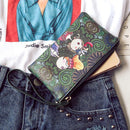 Fashion Women Ethnic Style Leather Bag Long Clutch Wallet Purse Handbag Wristlet